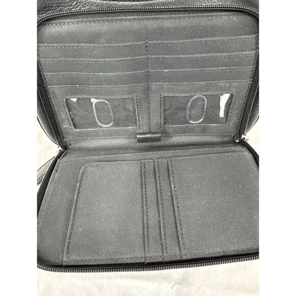 Fossil Black Leather Organizer Shoulder Bag - Picture 6 of 12